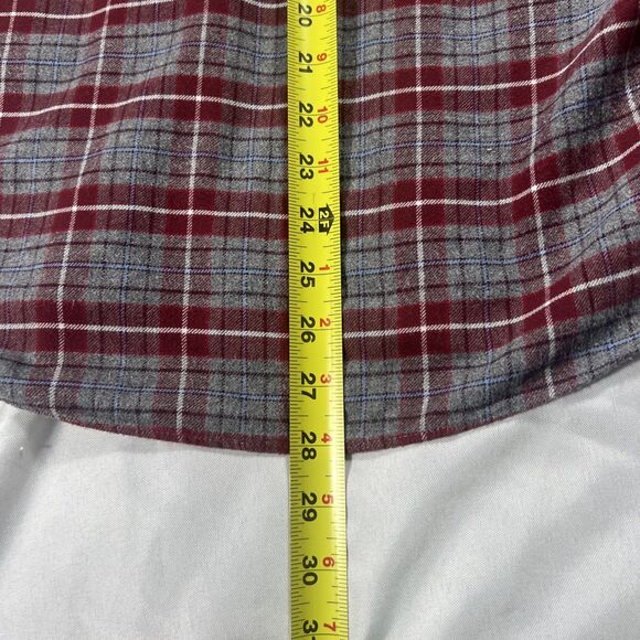 Untuckit Shirt Mens Slim Fit Flannel Red Gray Plaid LS Button Up Cabero Medium - Picture 9 of 10